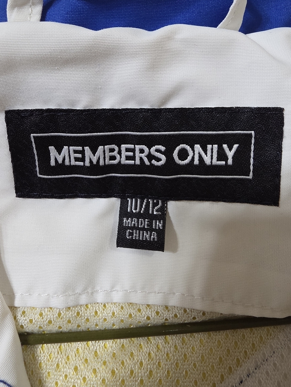 Members Only Youth 10/12 Jacket Windbreaker Spell Out Blue Yellow White - Picture 5 of 10